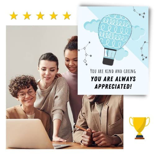 Appreciation greeting card for a kind and caring coworker
