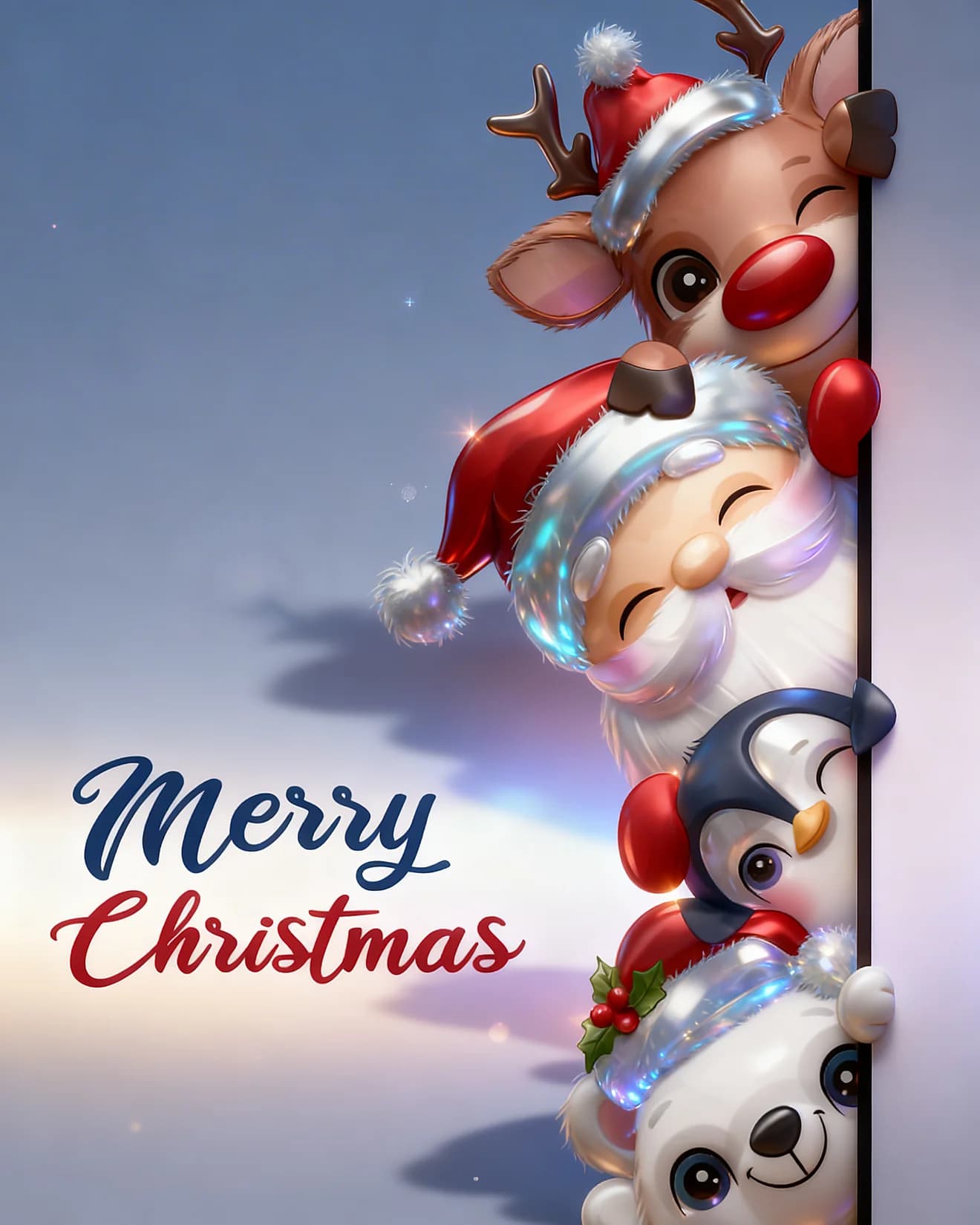 Festive Friends Peeking Festive Friends Peeking