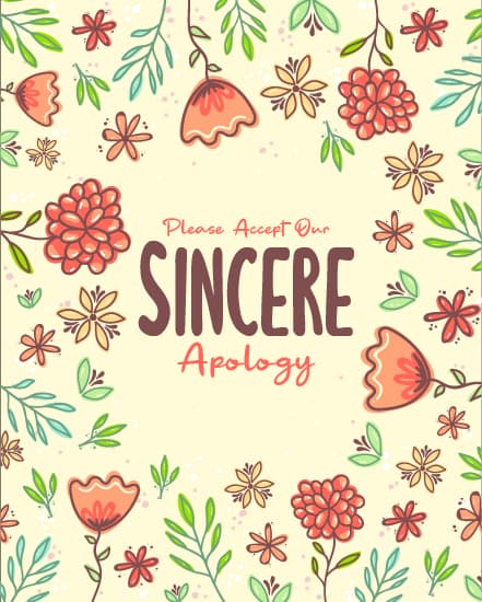 Sincere Apology Sincere Apology
