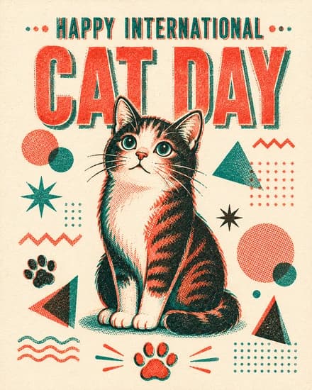 Retro Geometric Kitty Retro Geometric Kitty