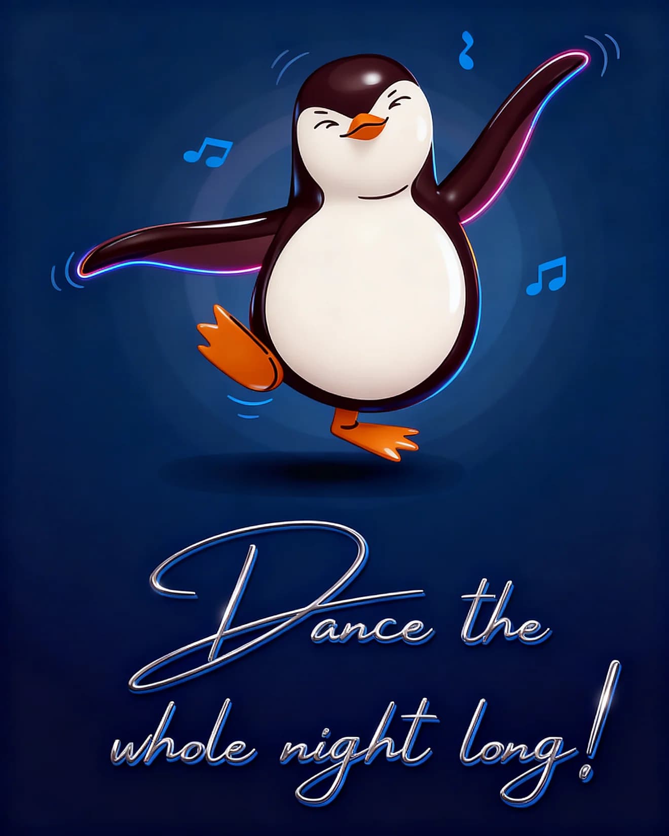 Neon Dancing Penguin Neon Dancing Penguin