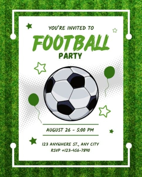 Football Party Invitation Football Party Invitation